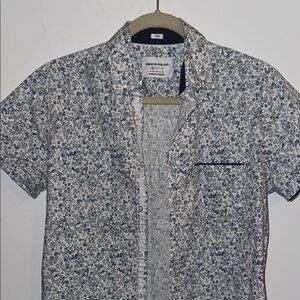 Floral Blue and White Men's Shirt
